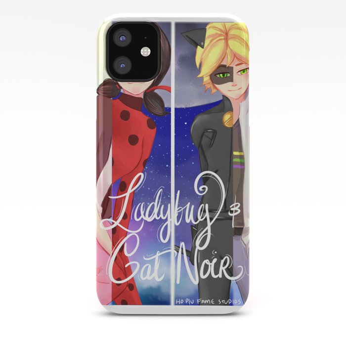 Miraculous Ladybug And Cat Noir Iphone Case By Hopiufamestudios