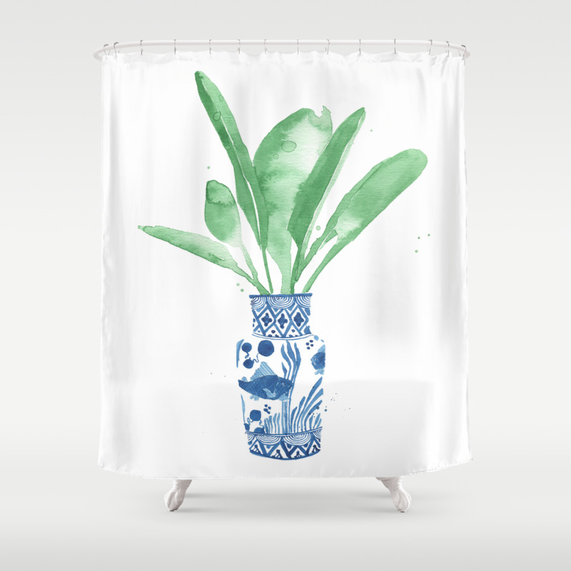 Ginger Jar Bird Of Paradise Shower Curtain By Theaestate Society6