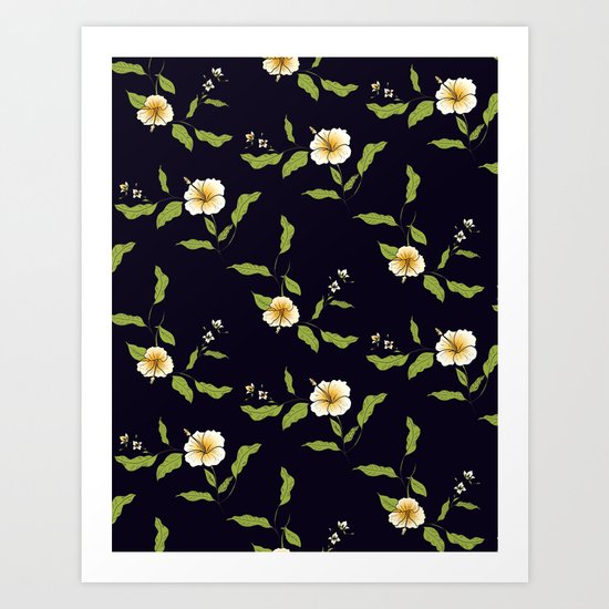 Yellow Tropical Flowers #society6 #decor #buyart Art Print