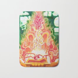 Spirit in Flames Bath Mat | Illustration, Painting, Mixed Media, Nature 