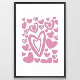 Pink Hearts Pattern #1 #love #decor #art #society6 Framed Art Print