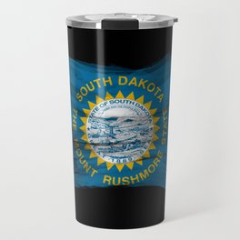 South Dakota state flag brush stroke, South Dakota flag background Travel Mug