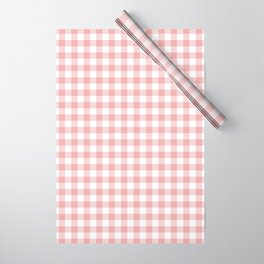 Lush Blush Pink and White Gingham Check Wrapping Paper