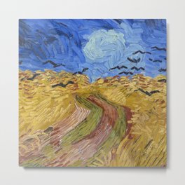 Wheatfield with Crows Metal Print