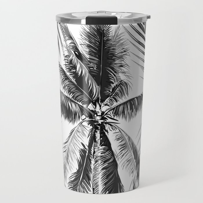 South Pacific palms II - bw Travel Mug