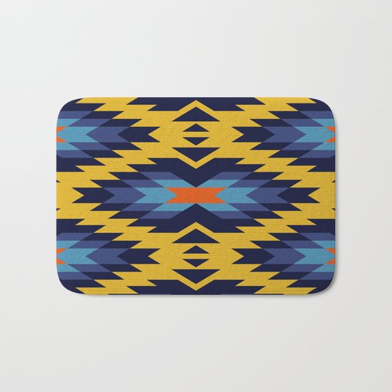 Tribal pattern - mustard yellow Bath Mat