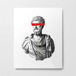 Marcus Aurelius Metal Print | Philosophy, Engraving, Brushstroke, Stoic, Stoicism, Grey, Golden, Ryanholiday, Marcusaurelius, Roman 