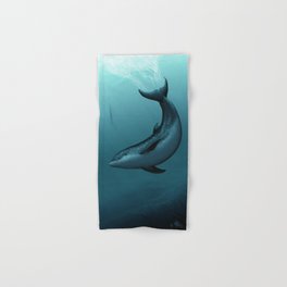 "Siren of the Blue Lagoon" by Amber Marine ~ Dolphin Art, Digital Painting, (Copyright 2015) Hand & Bath Towel