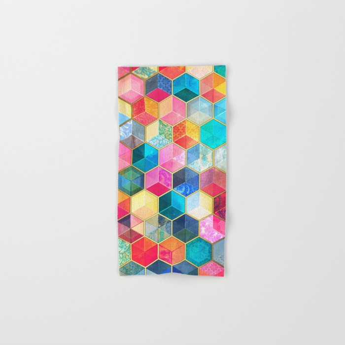 Society6 ケース Crystal Bohemian Honeycomb Cubes - colorful Society6 ケース Crystal Bohemian Honeycomb Cubes - colorful