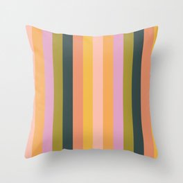 Olive Apricot - Fall Stripes Throw Pillow | Fall, Autumn, Orange, 70S, Minimal, Stripes, Halloween, Retro, Graphicdesign, Digital 