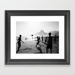 Beach Soccer at Ipanema Framed Art Print