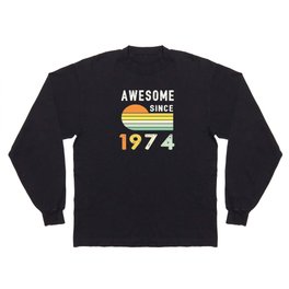 1974 Birthday Retro Vintage Gift Long Sleeve T-shirt