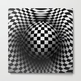 Chequered sphere Metal Print
