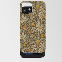 Retro Flowers on Brown iPhone Card Case