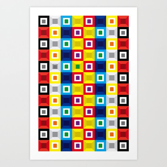 Squares Pattern Art Print