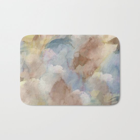 Earth Color Watercolor Abstract Bath Mat
