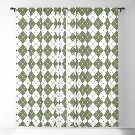 Trendy Sage Green Diamond Argyle Pattern Blackout Curtain