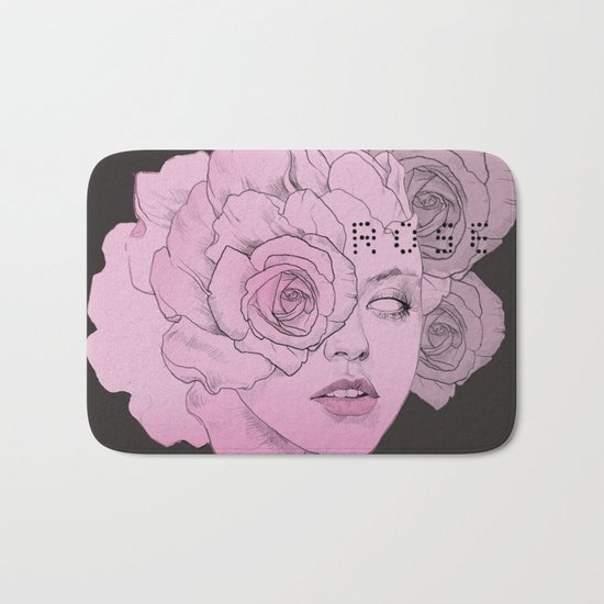 rose black Bath Mat
