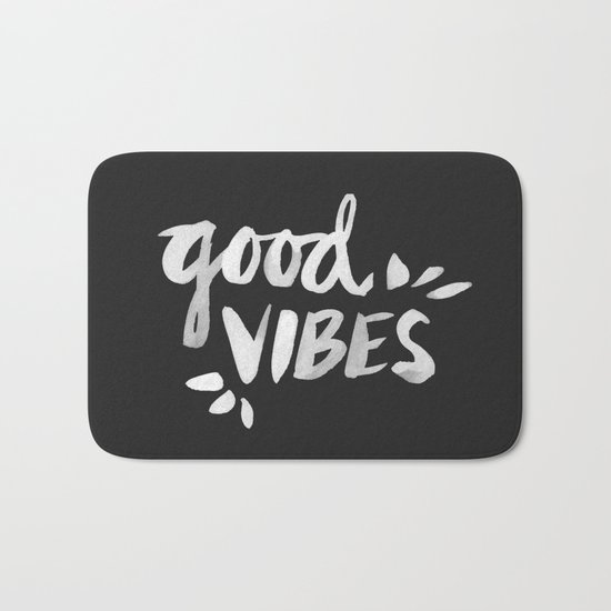 Good Vibes – White Ink Bath Mat