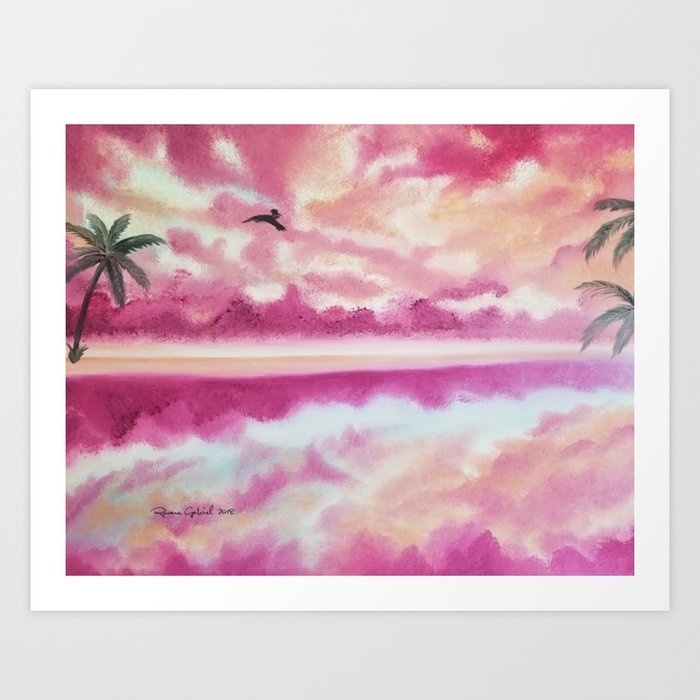 Freedom 2 Pink Sunset Beach Pink Sky Clouds Skyscape