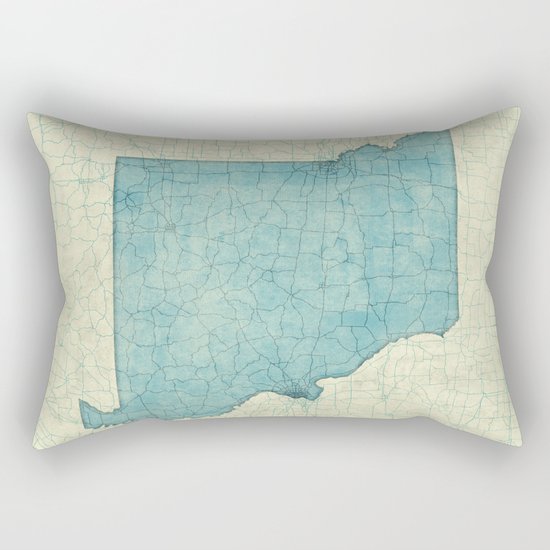 Missouri State Map Blue Vintage Rectangular Pillow