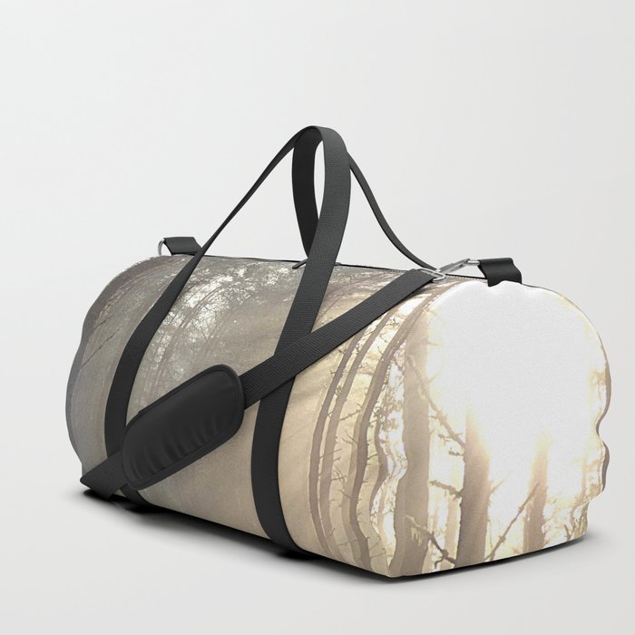 Winter Sunbeams in a Scottish Highlands Pine Forest Duffle Bag