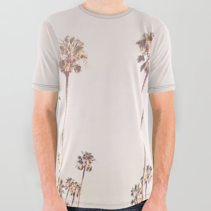 Sunny Cali Palm Trees All Over Graphic Tee