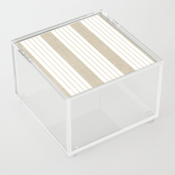 Ticking Stripe in Tan Acrylic Box