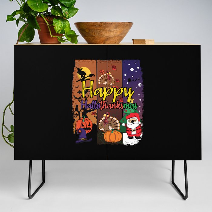 Fall Christmas Scary Halloween Happy Thanksgiving Credenza