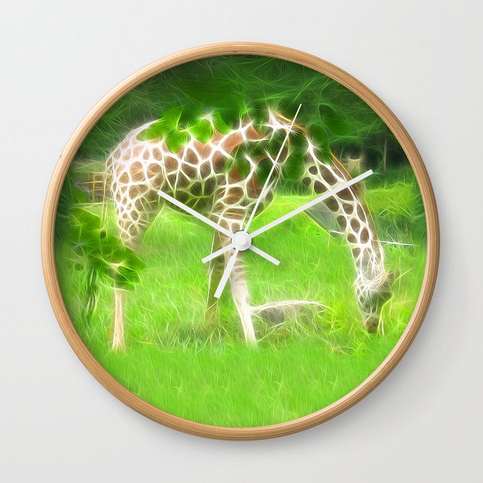 Fractal Giraffe Wall Clock