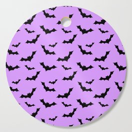 Black Bat Pattern on Purple Cutting Board