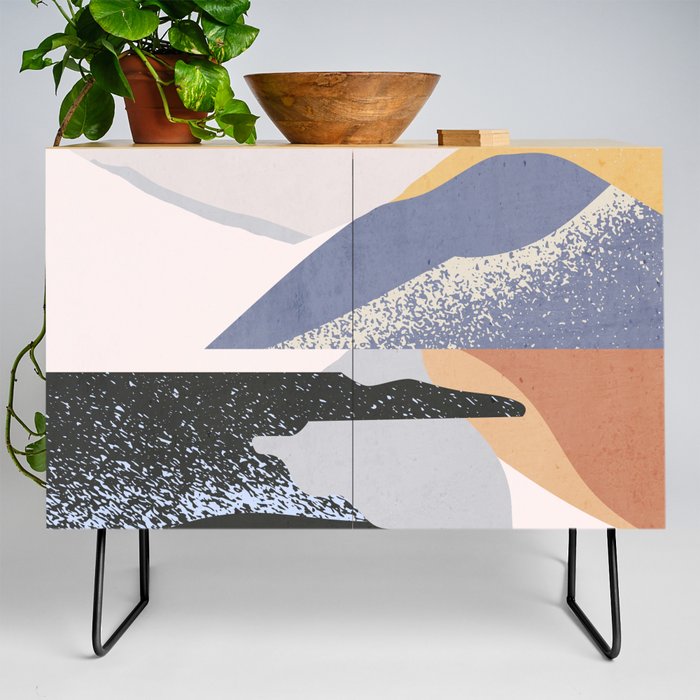 Abstract Art Landscape 56 Credenza