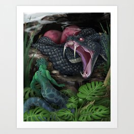 The Naga and The Serpent  Art Print