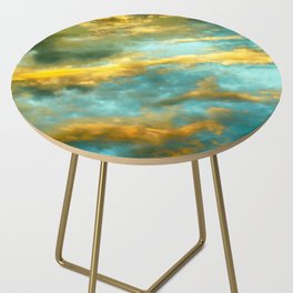 Blue Yellow Gold Sunset Sky Side Table