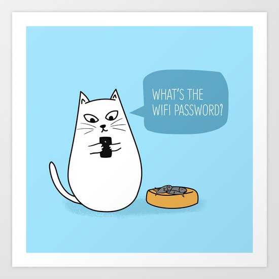 Wifi Cat Art Print