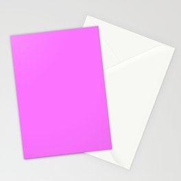Flamingo Pink Solid Color Popular Hues - Patternless Shades of Pink Collection - Hex Value #FC74FD Stationery Card