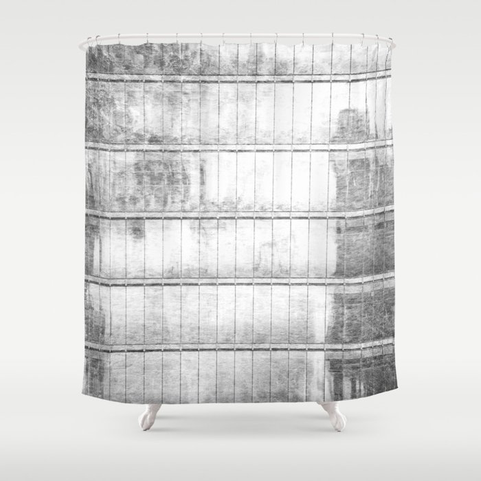 gray industrial white patina Shower Curtain