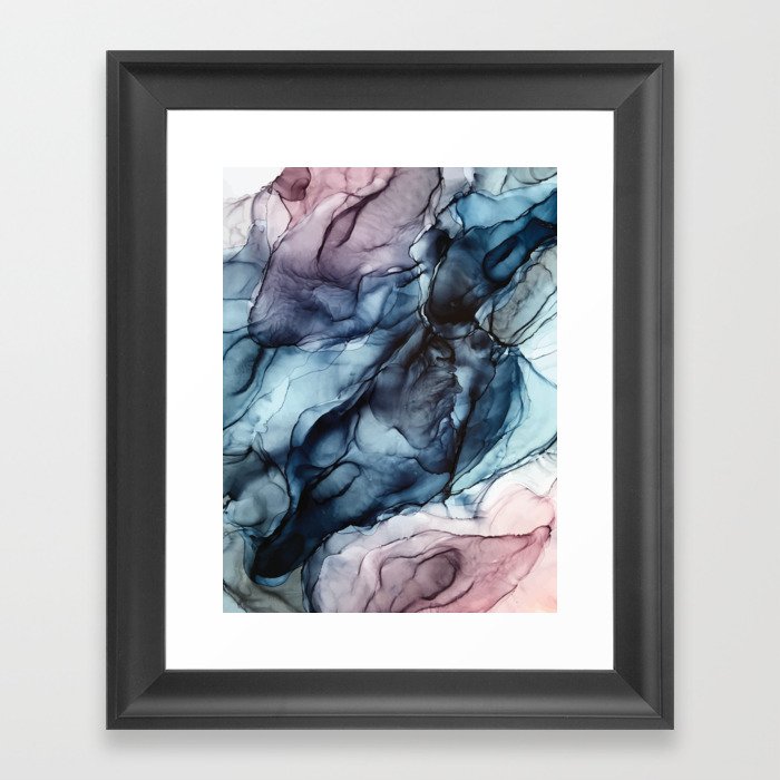 Blush And Darkness Abstract Paintings Framed Art Print By Elizabethschulz Society6