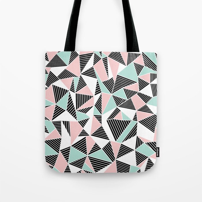 AbLines with Blush Mint Blocks Tote Bag