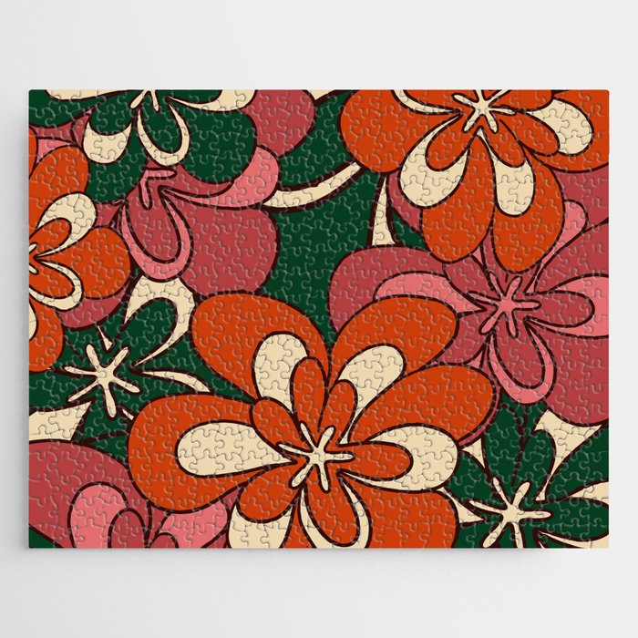 Warm abstract flowers Jigsaw Puzzle
