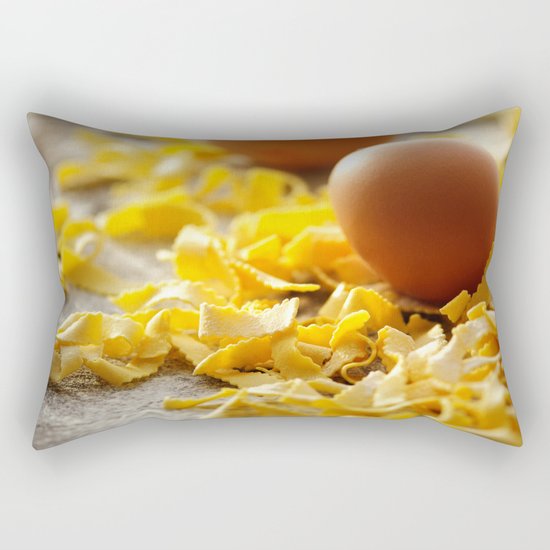 Fresh italian Pasta with egg Rectangular Pillow