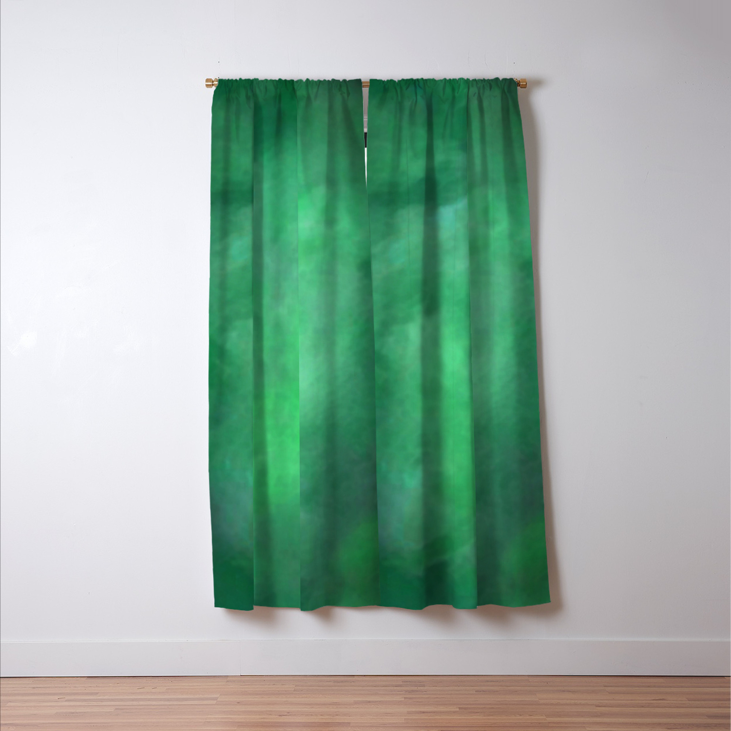 Abstract Watercolor Blend 2 Deep Dark Green And Light Green