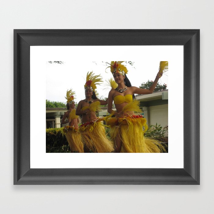 Hawaiian Hula Girls of Kauai Framed Art Print