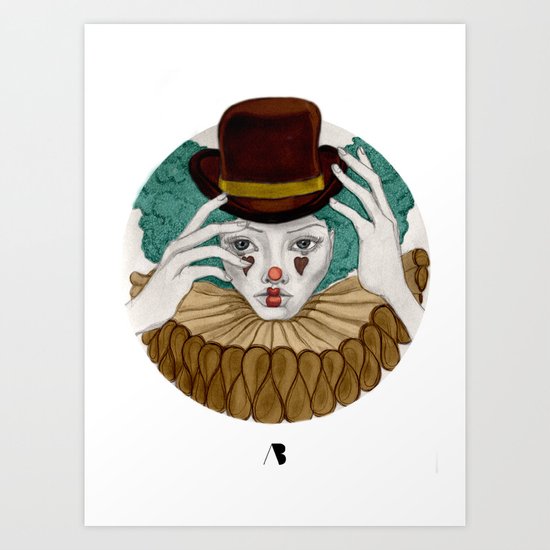 Pierrot...Pierrette Art Print