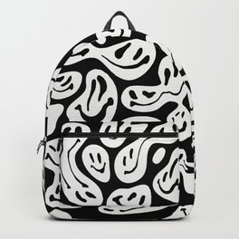 Black and White Dripping Smiley Backpack