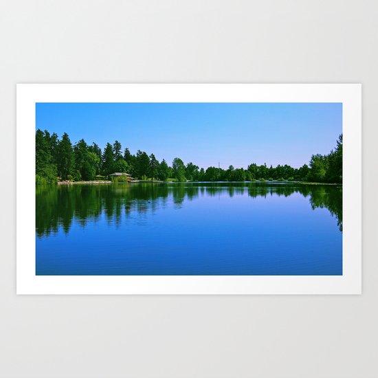 Scenic summer lake Art Print