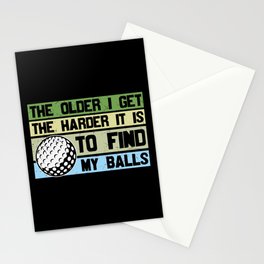 The Older I Get The Harder To Find My Balls Golf Stationery Card