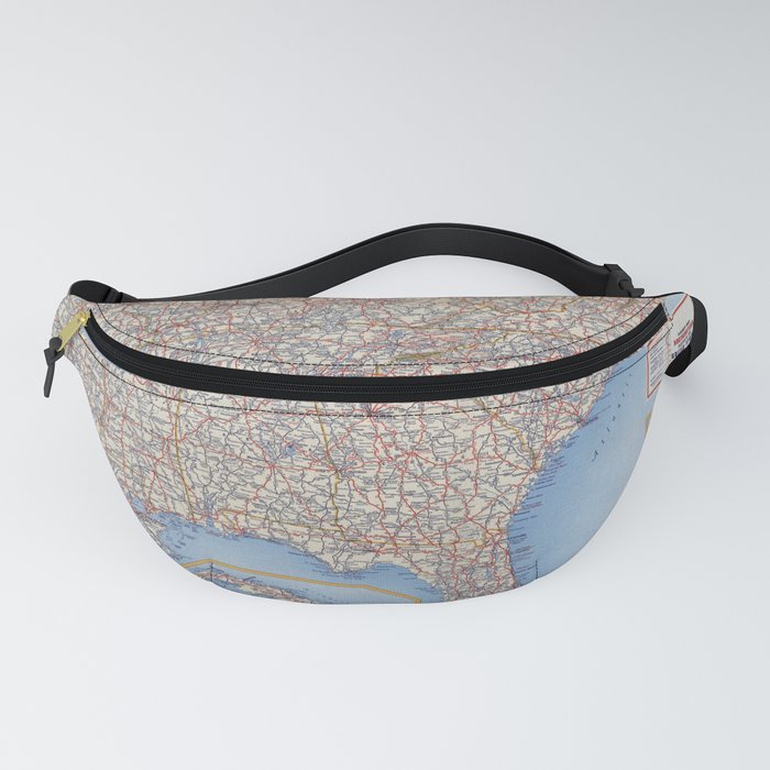 Highway Map Southeastern Section of the United States - Vintage Illustrated Map-road map Fanny Pack