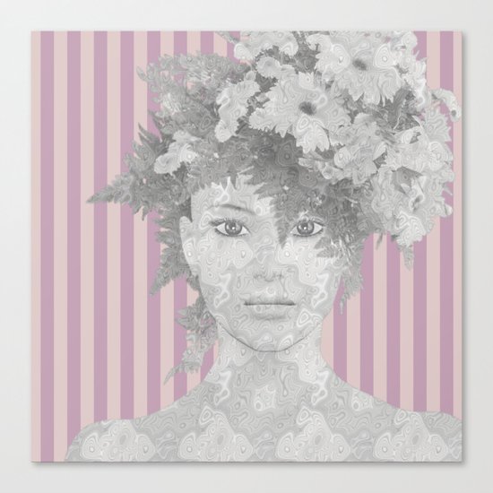 Look at me (romantic flowers vintage) Canvas Print