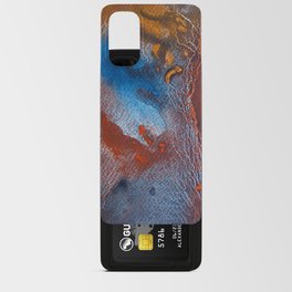 Abstract Watercolor Textured Painting Bronze Gold Blue River Flow Android Card Case